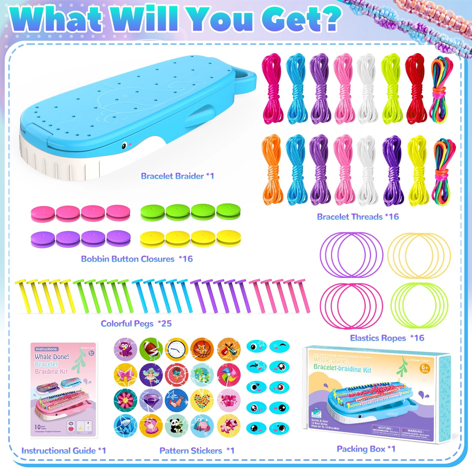 WBB-01 - Bracelet Making Kit Whale Shaped Blue