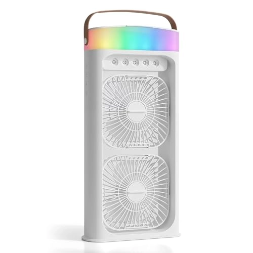 4-in-1 Portable Air Conditioner - Mist Spray Double Fan USB-C Charging