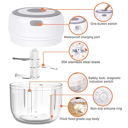 Mini Chopper - 250ml+100ml USB CHARGING