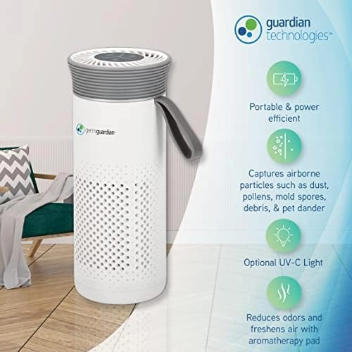 2-in-1 Portable Allergen Air Purifier - UV-C 7"