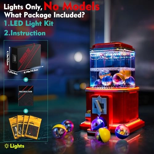Light kit Compatible with Lego 21358 Minifigure Vending Machine - Red Standard Version LED