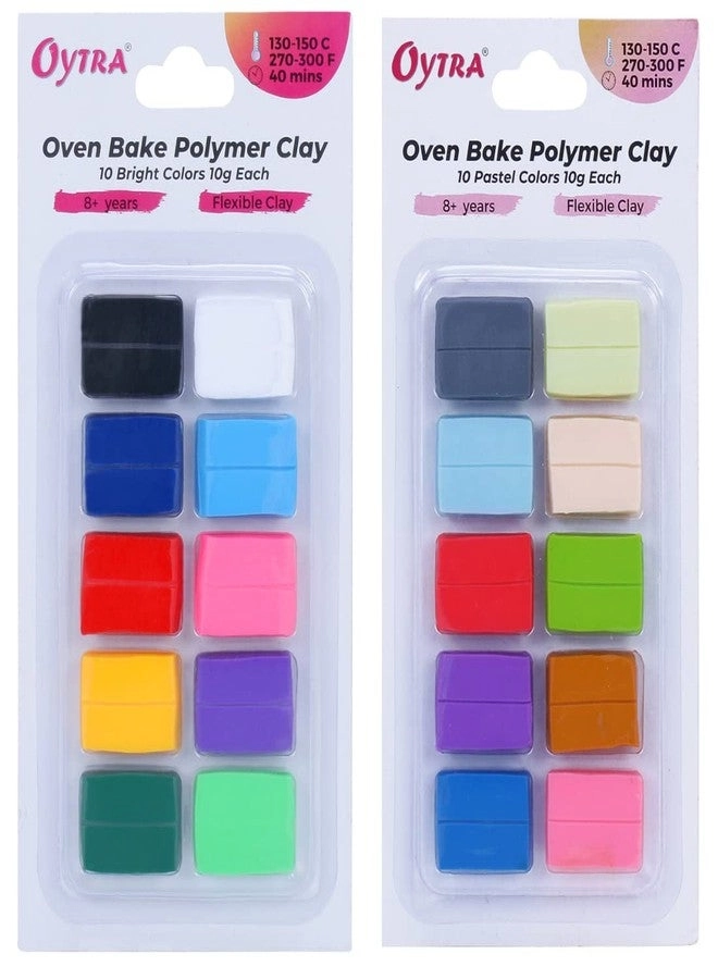 Oytra Polymer Clay Oven Bake Set - 20 Colors Non Air Dry Combo