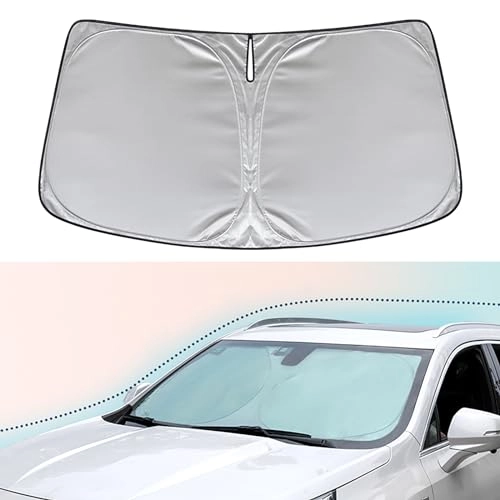 Foldable Car Windshield Sun Shade - Front 2-Silver