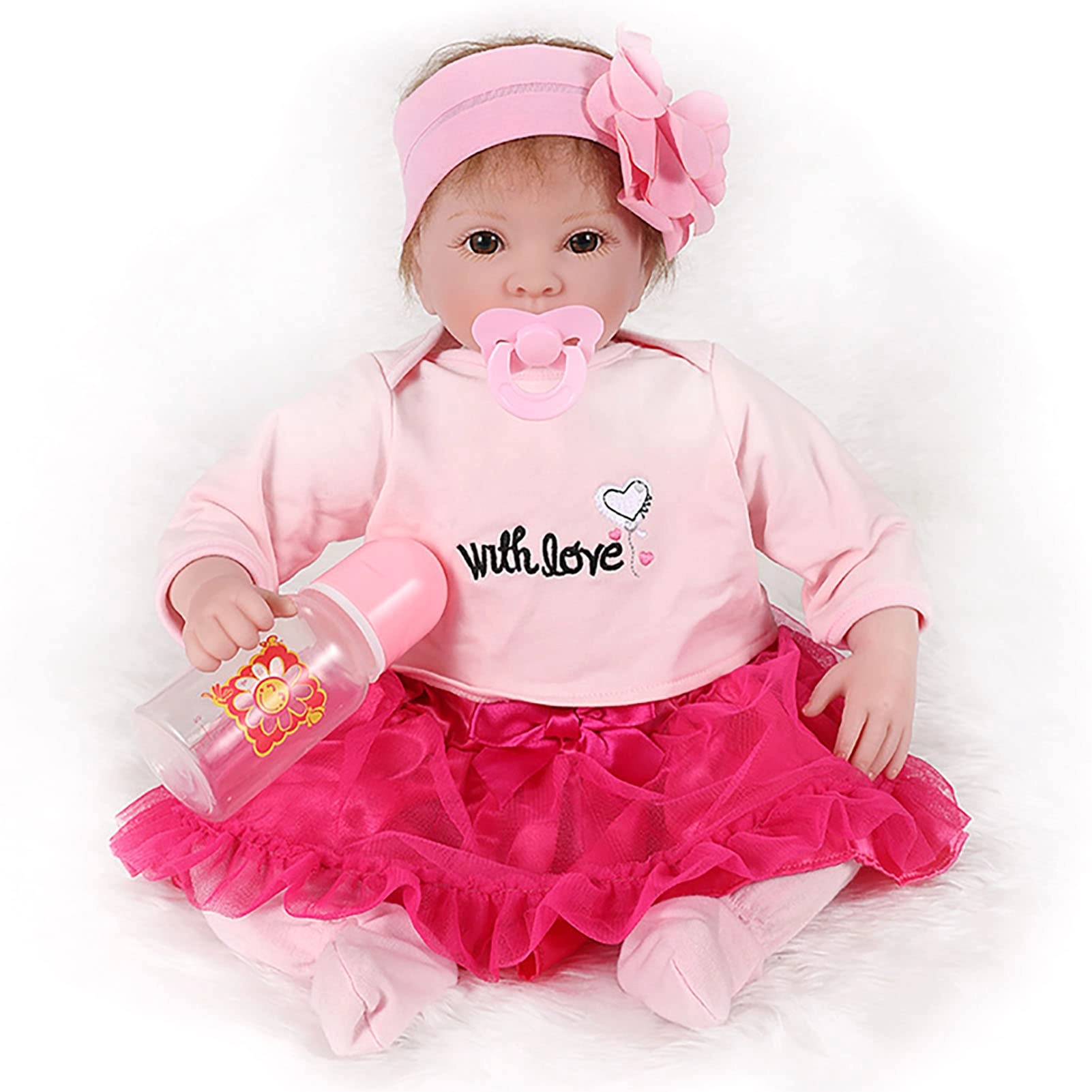 Reborn Baby Doll - 55cm Soft Silicone Limbs Cloth Body