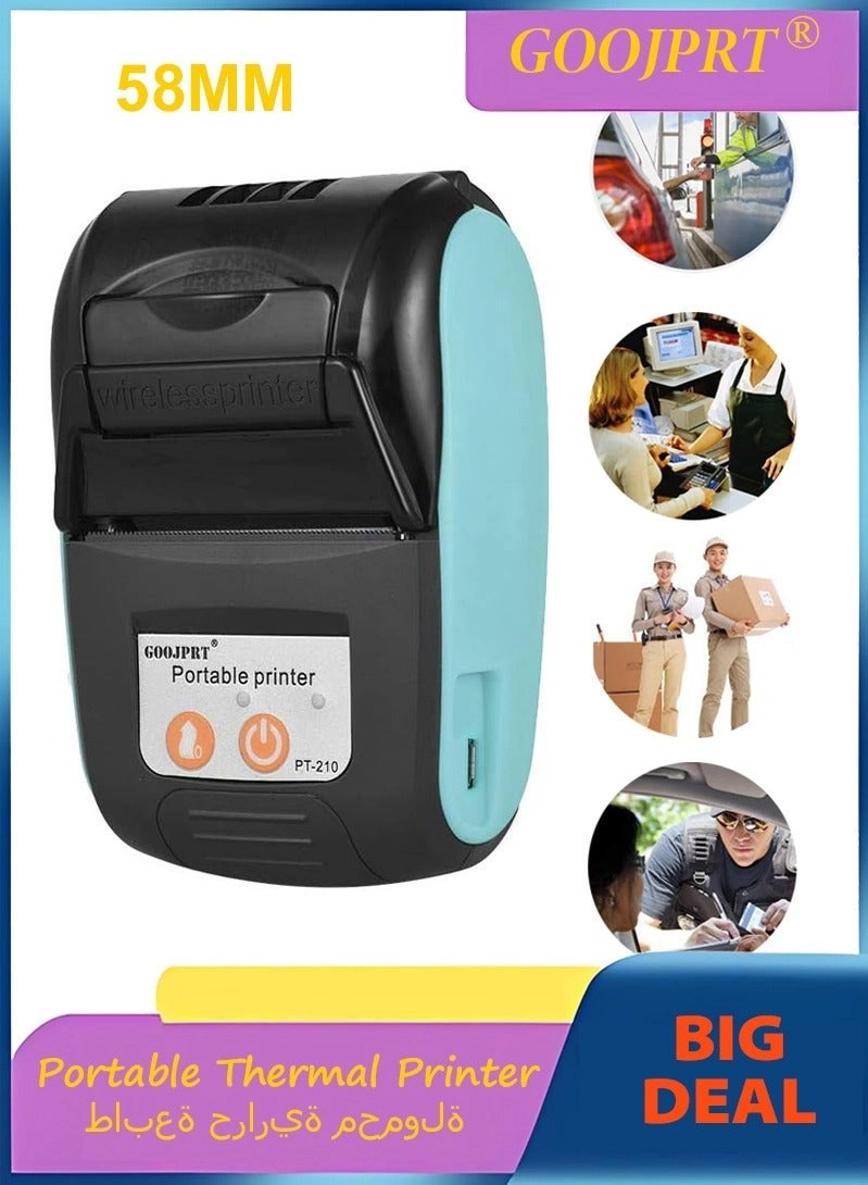 GOOJPRT Portable Thermal Printer - Thermal Line Printing 48mm