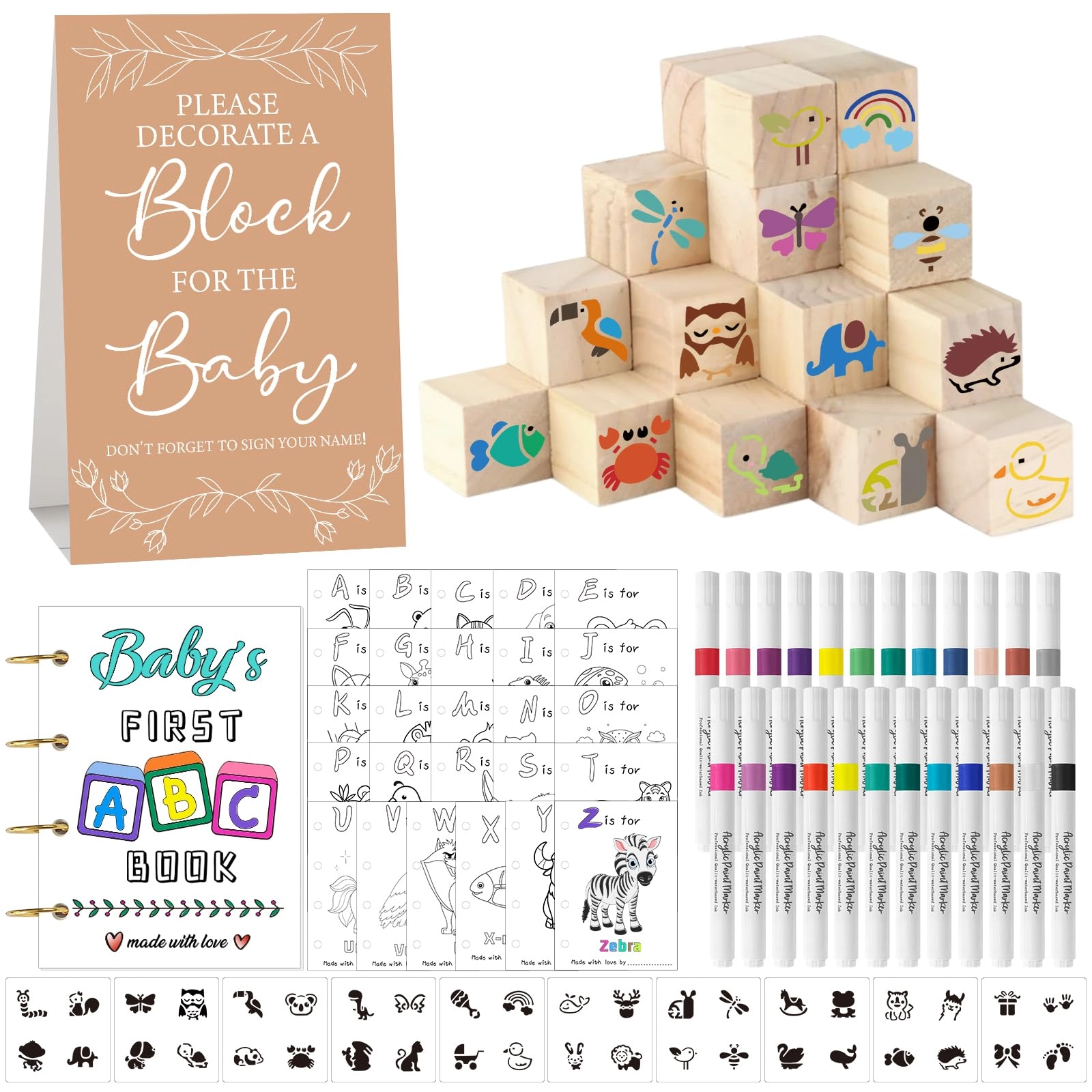 tiantaihongming Baby Shower Game Sign Set - 146 piece(s)