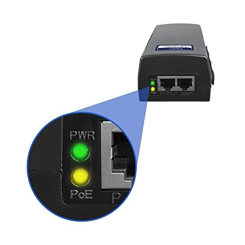 Gigabit Power Over Ethernet PoE Injector - 90W 802.3 af/at/bt 10/100/1000Mbps 1 PoE port