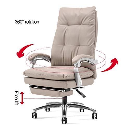 Desk Chair - PU Leather Brown High Back