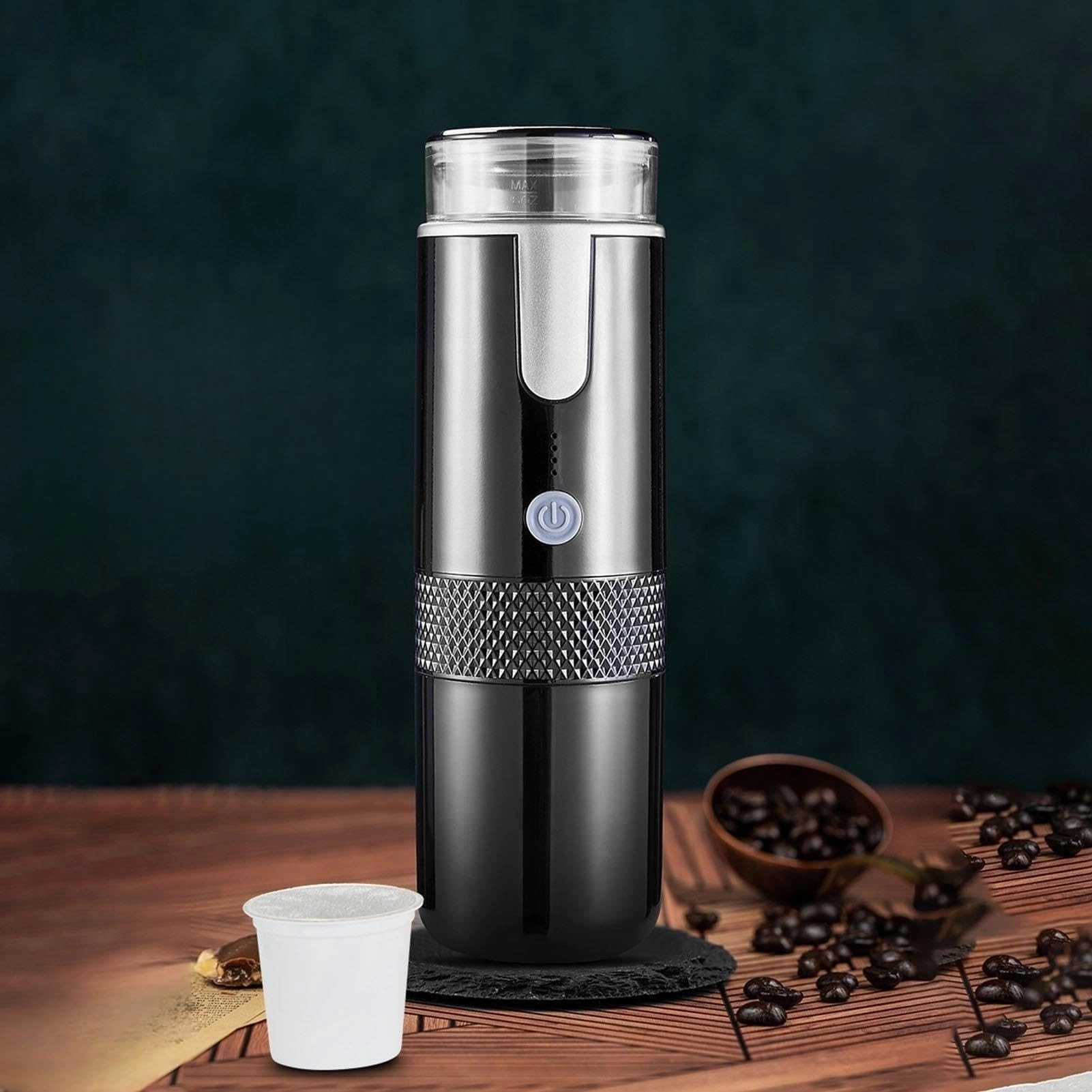Zudoo Portable Espresso Machine - 160 Milliliters coffee capsules and ground coffee