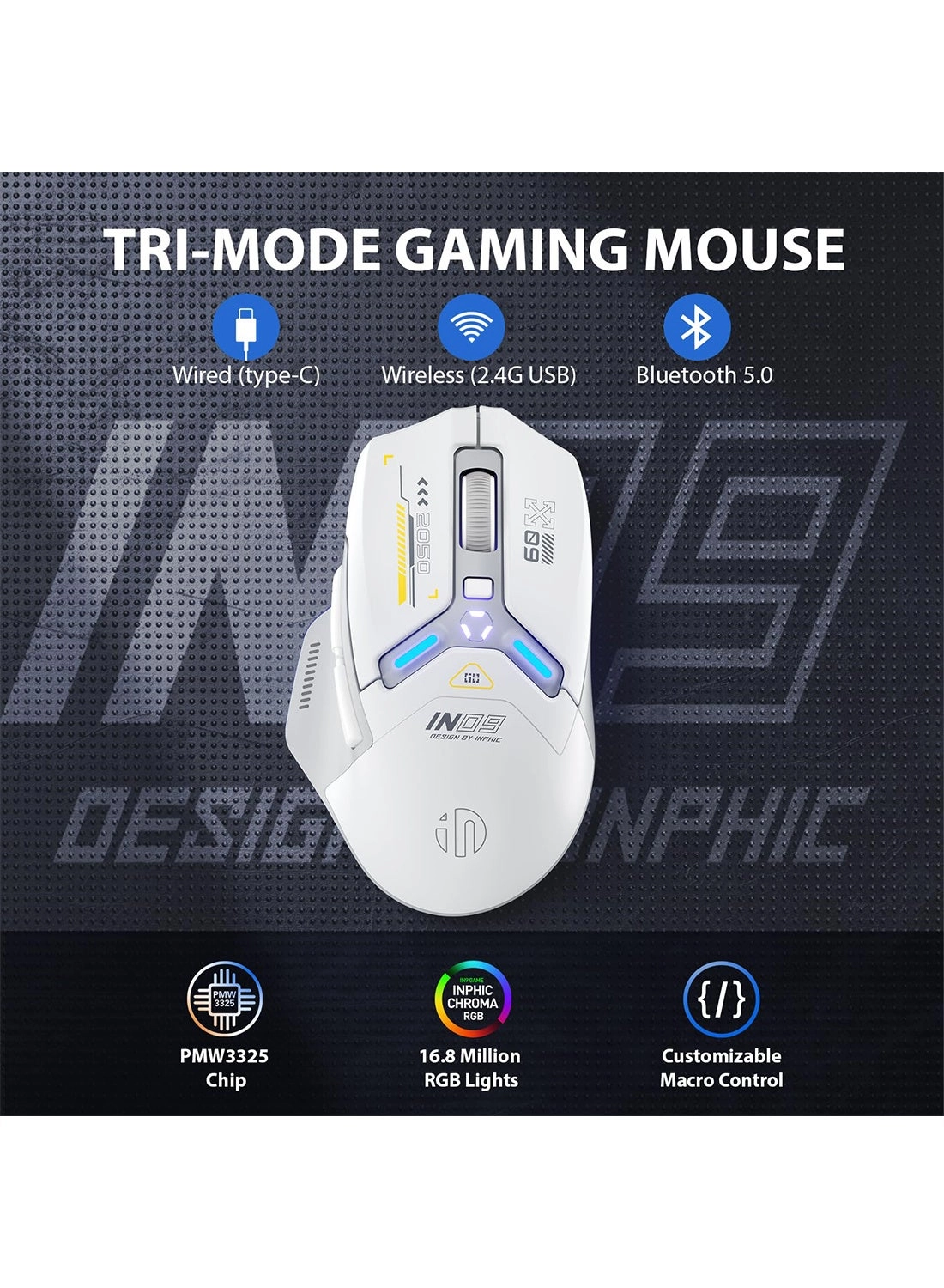 IN9 Tri-mode Wireless Mouse - Wireless