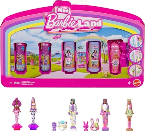 Barbie Mini BarbieLand - 5 Pack Pop Reveal 1.5" Mini Dolls
