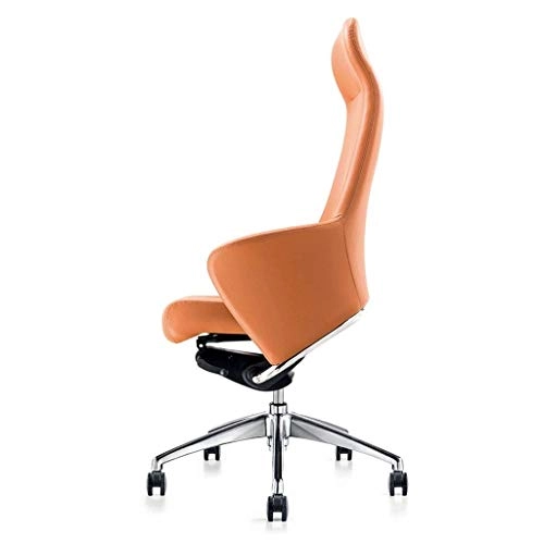 Desk Chair - PU Leather Brown High Back