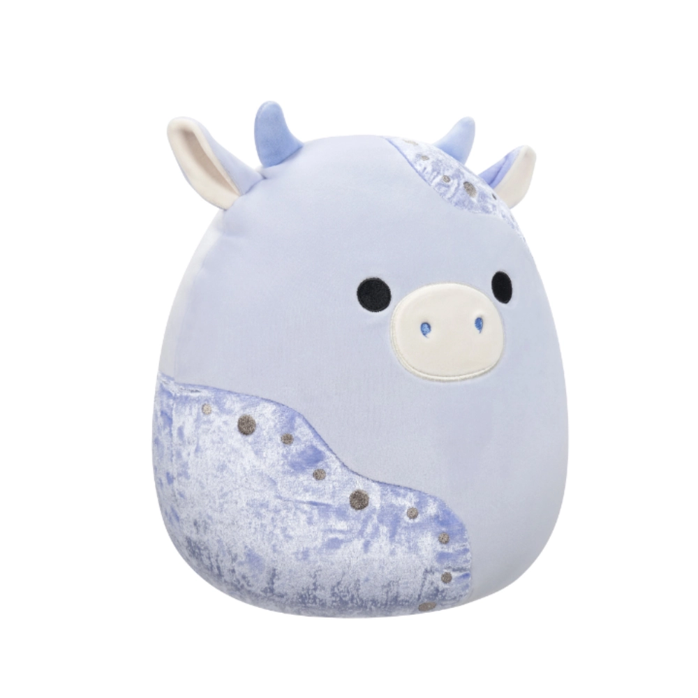 Light Blue Velvet Cow - 12 Inch
