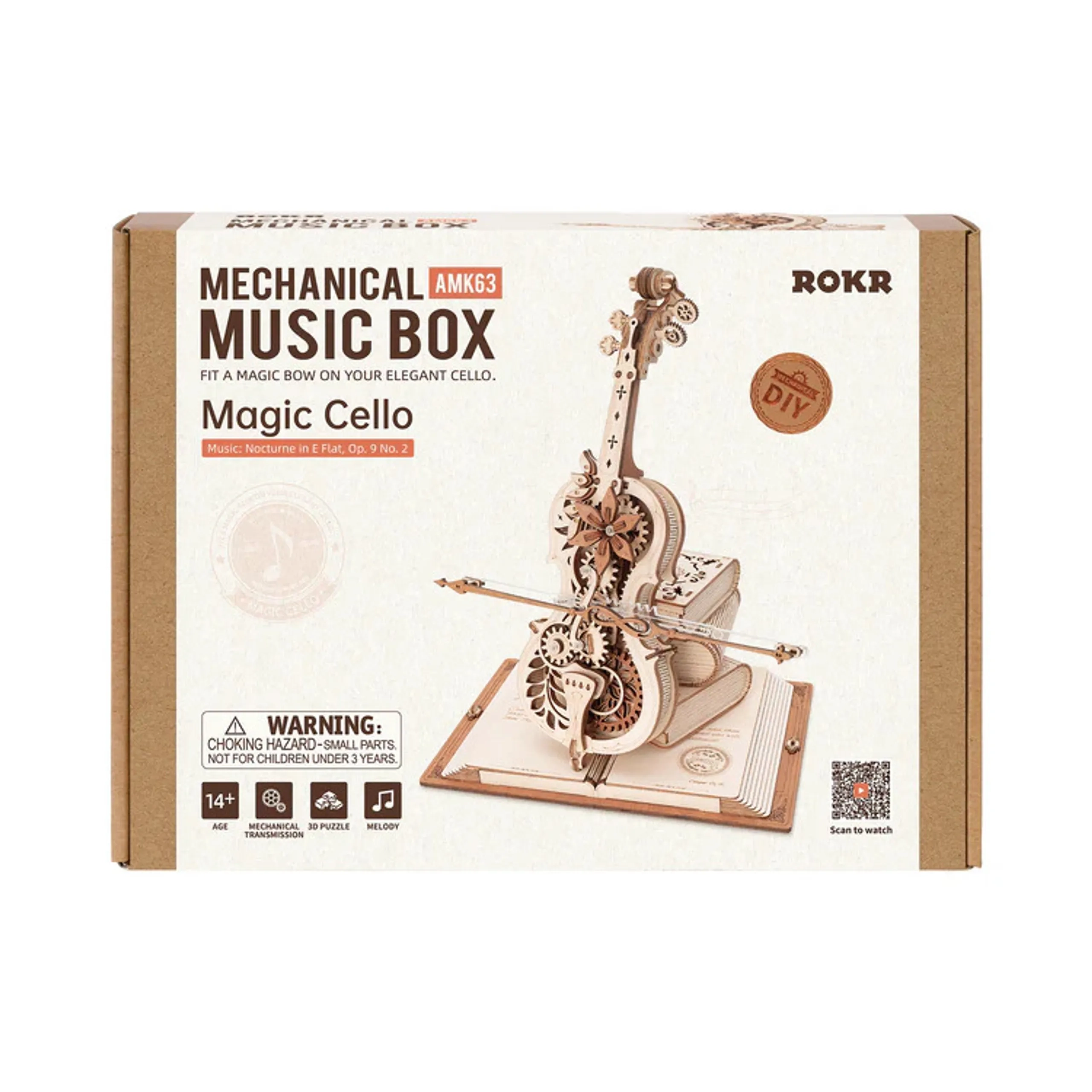 Rolife Magic Cello 3D Wooden Puzzle (40434844-6946785118605) - 199 pcs