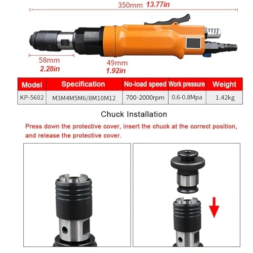 Pneumatic Tapping Machine - 6 Self-Locking Chucks (M3-M12) 700-2000RPM