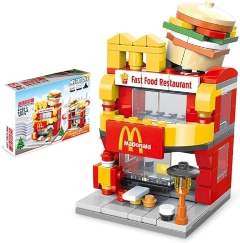 Mini City Shop Street View Building Blocks - 167pcs Fast Food Restaurant