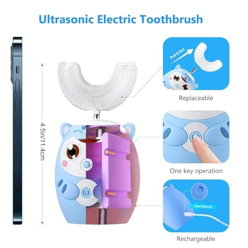 U Shaped Ultrasonic Automatic Toothbrush - Six Cleaning Modes Rechargeable