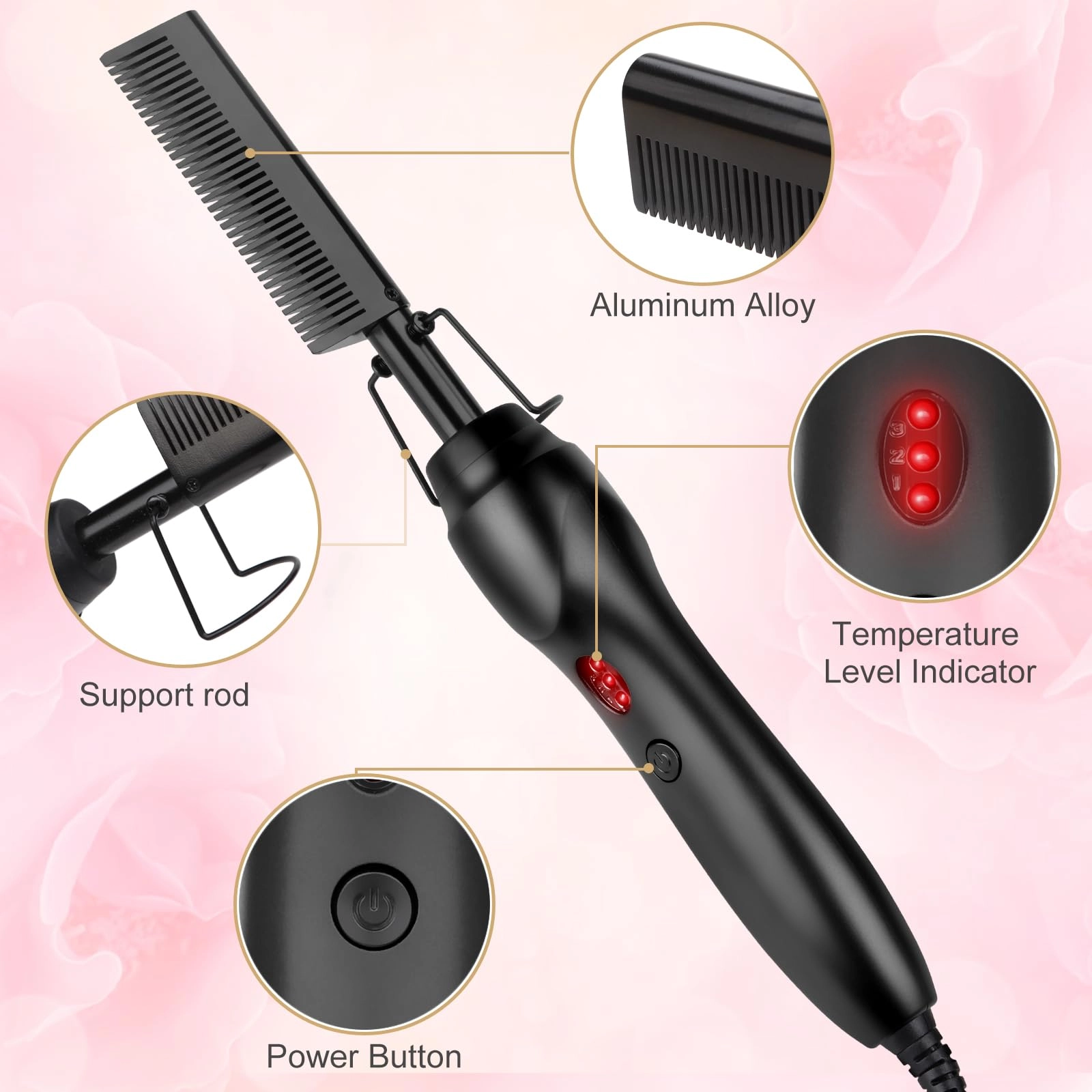 Electric Hot Comb - 12 Inch Multicolored Anti-Scald