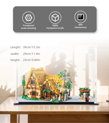 Acrylic Display Case for Lego Disney Snow White and the Seven Dwarfs Hut 43242