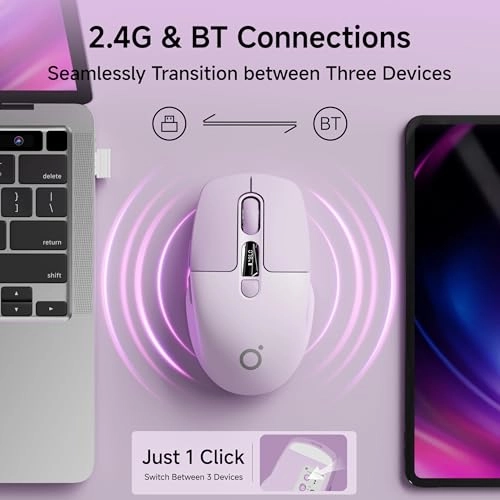 Wireless Silent Mouse - Bluetooth + 2.4G
