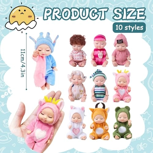 Mini Baby Doll - 10 Pcs 11 cm 43 inches Bundle