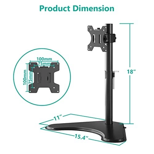 Gas Spring Desk Mount - 35 inch VESA 75 and 100
