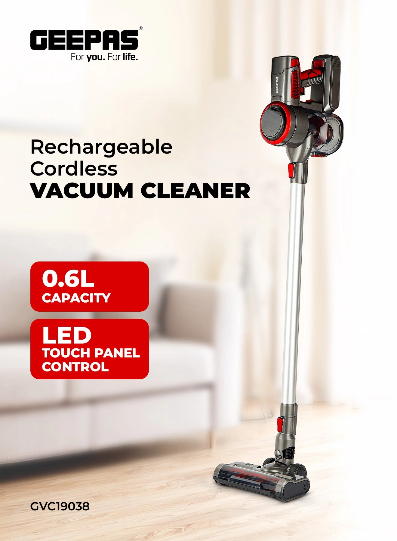 GEEPAS GVC19038 - Cordless 60 M