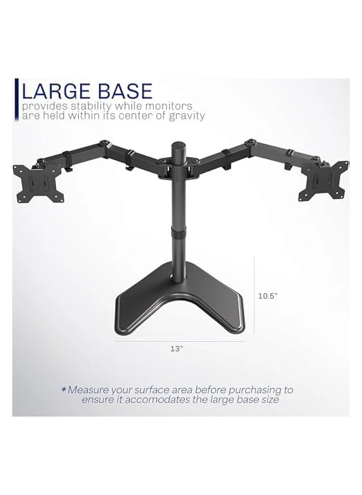 Dual Monitor Stand - 32 Inch 75mm x 75mm or 100mm x 100mm