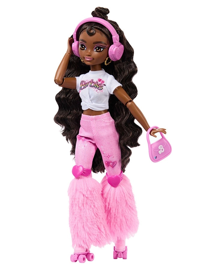 Brooklyn Fashion Doll - Posable Roller Skating Dark Brown Hair Ages 4+