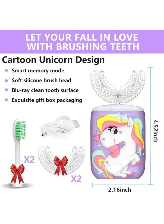 Kids Toothbrush - U-Shaped Ultrasonic 2 Brush Heads