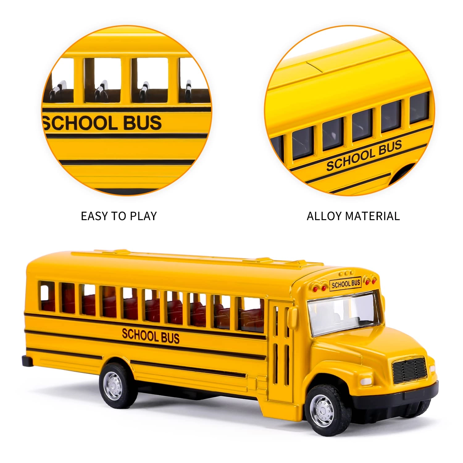 Pull Back School Bus - 2 Pack
