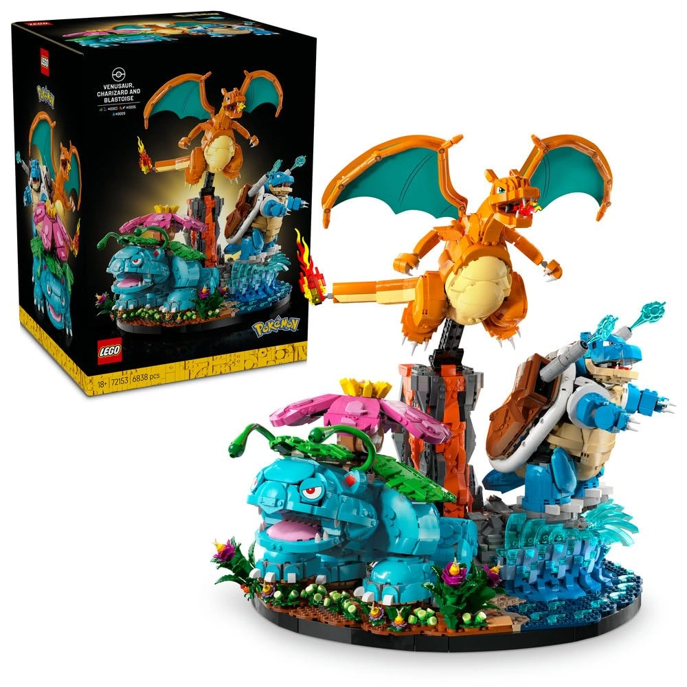 LEGO Pokémon Venusaur + Charizard + Blastoise - 3D Model Kit