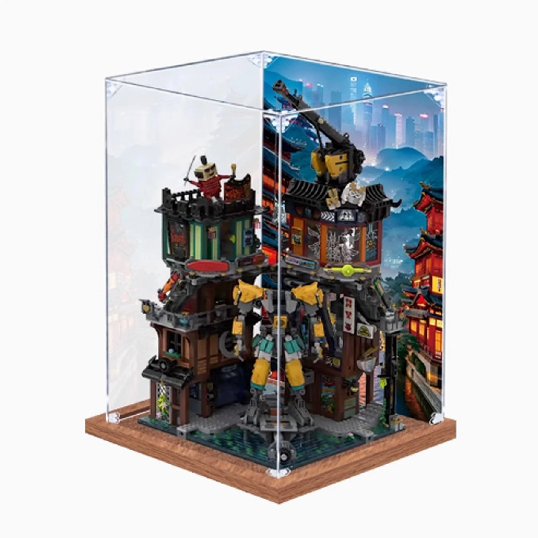 FEIRUBO Dustproof Acrylic Display Box - 30 x 30 x 45 cm Transparent Compatible with Lego 71837