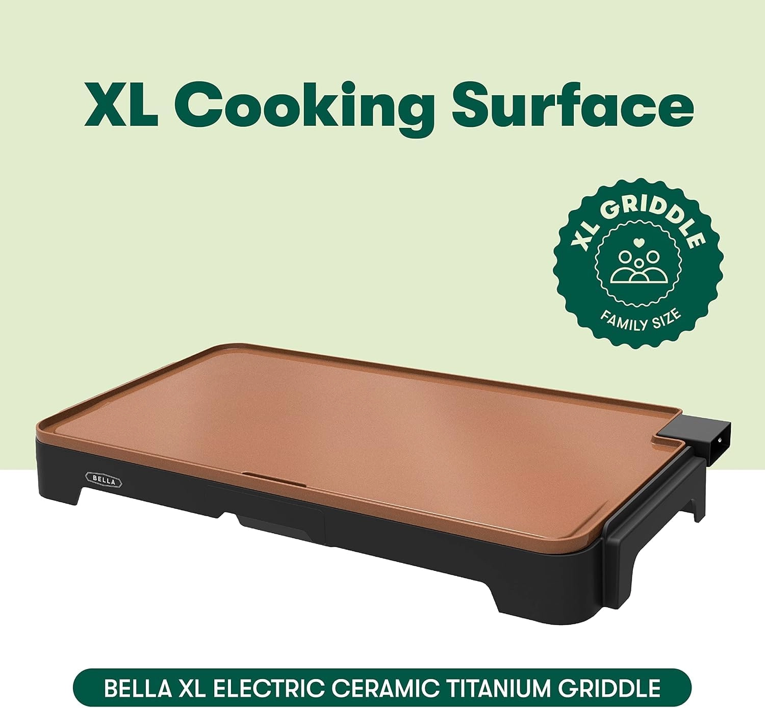 XL Electric Ceramic Titanium Griddle - 1500W 56 cm