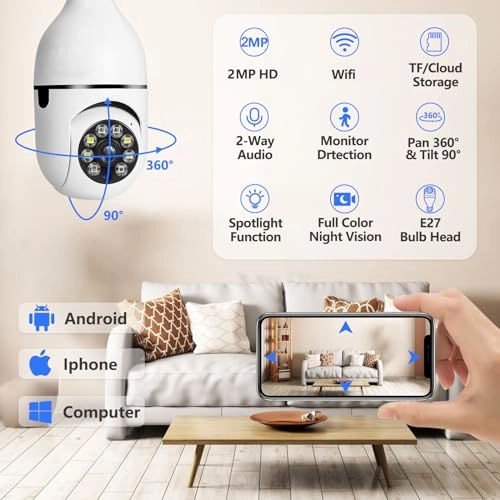Light Bulb Security Camera 1080p