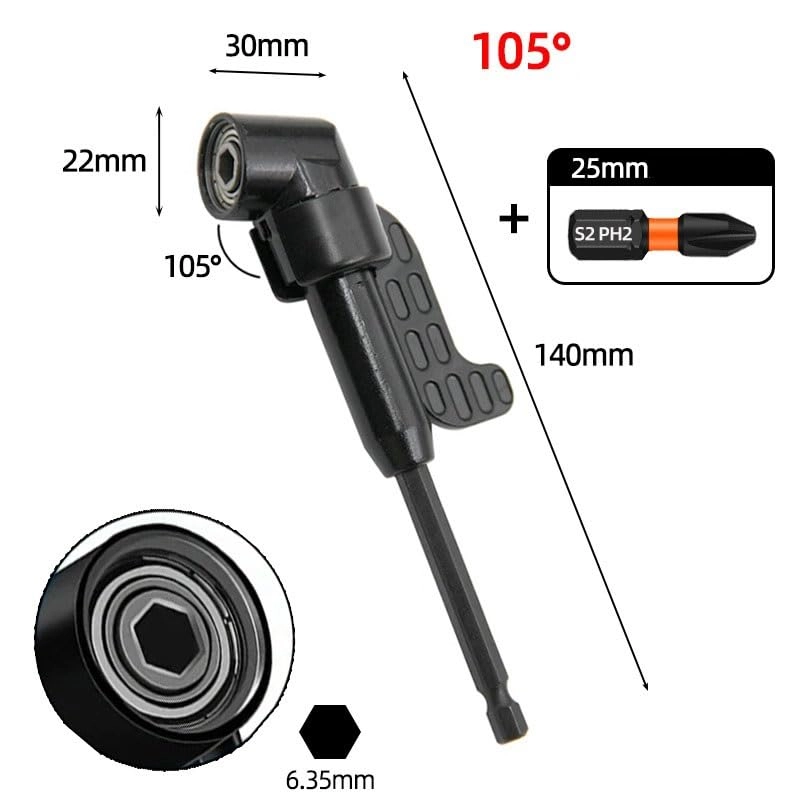 Right Angle Drill Attachment - 105 Degree 2 PCS