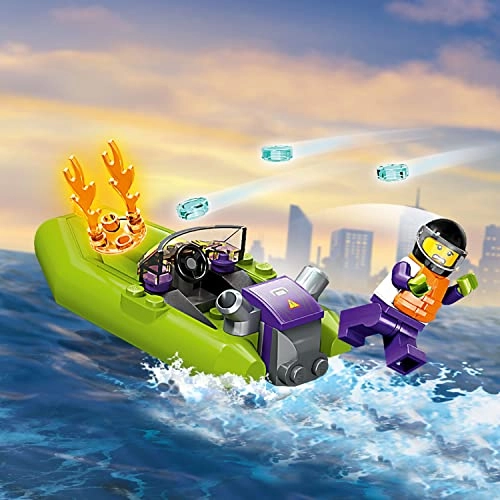 City Fire Rescue Boat (60373) - Floats on Water 3 Minifigures