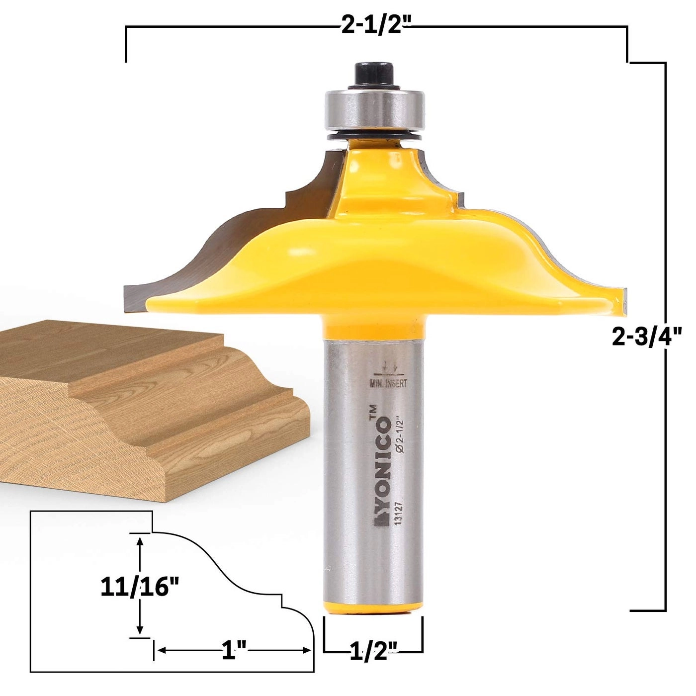 Table Edge and Handrail Router Bits - 2-1/2-Inch 1/2-Inch