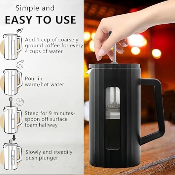 French Press - 34Oz Borosilicate Glass BPA Free