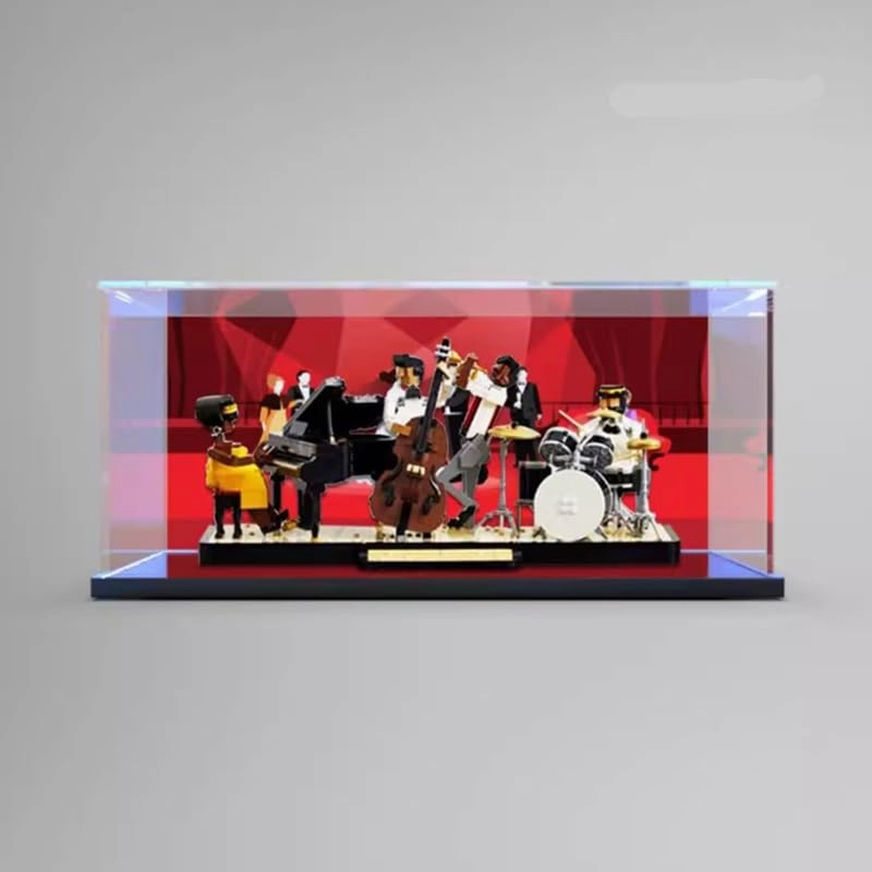 Clear Acrylic Display Case - 19.68x7.87x9.84in.(50x20x25cm) Black Bottom+background