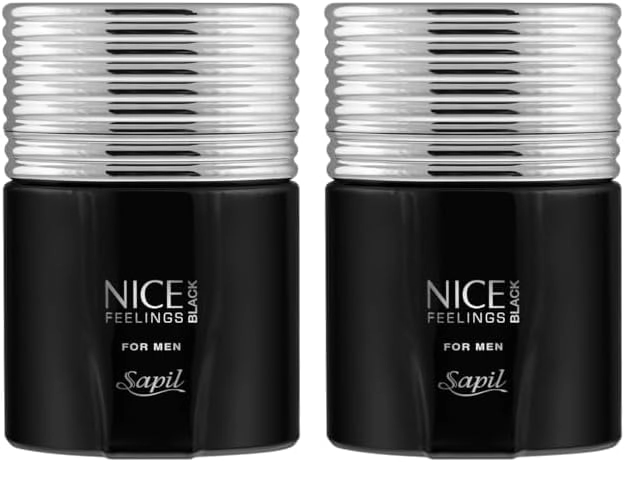 S.A.P.INDUSTRIES L.L.C. Nice Feeling Black for Men Eau de Toilette 75ml Pack of 2