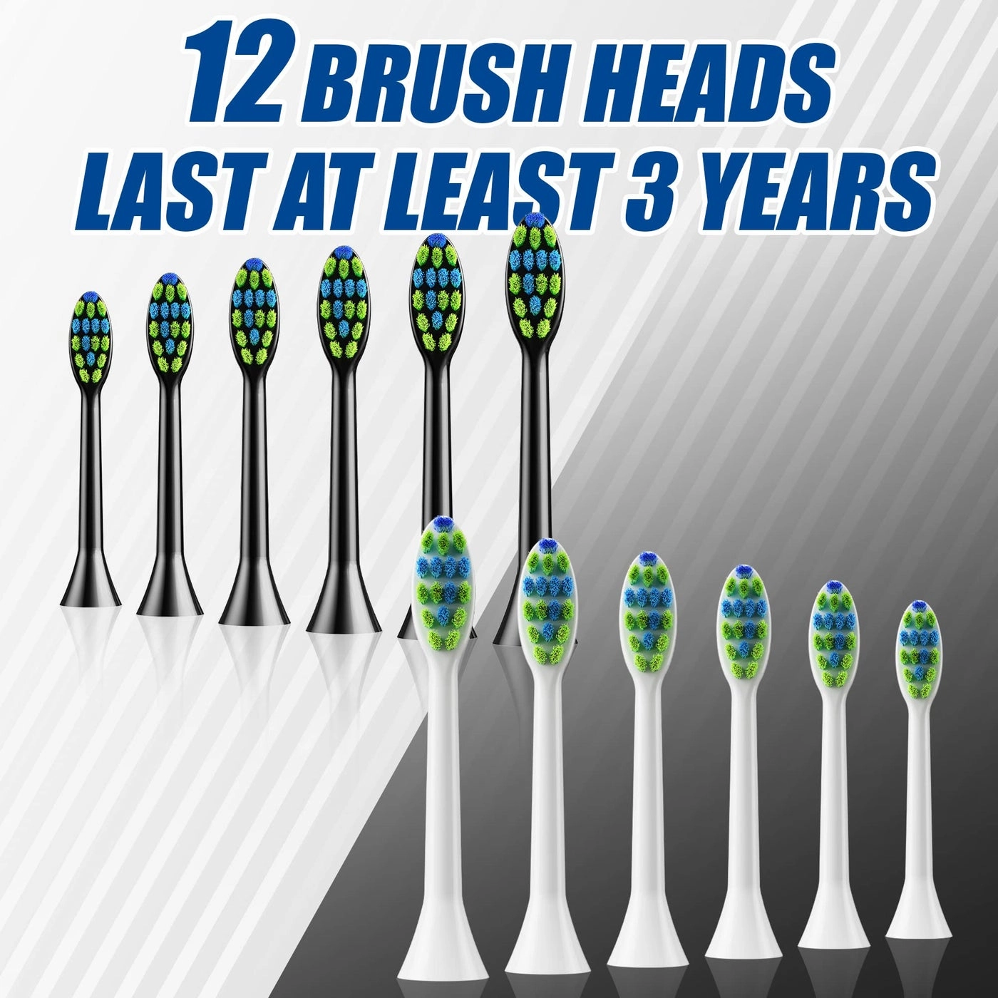 AM105D - Rechargeable Sonic 12 Brush Heads Pack