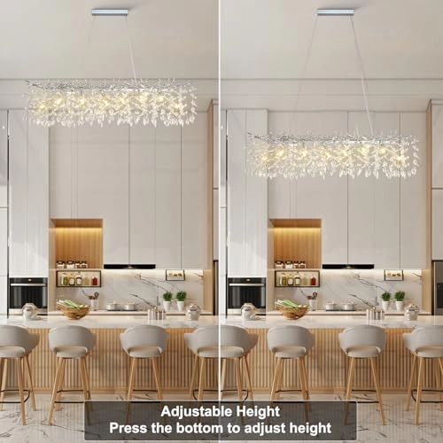 Modern Crystal Chandelier - 3000 Kelvin Dimmable