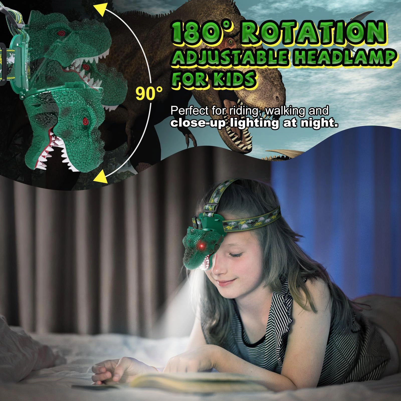 Dinosaur Headlamp Rechargeable (100lm)