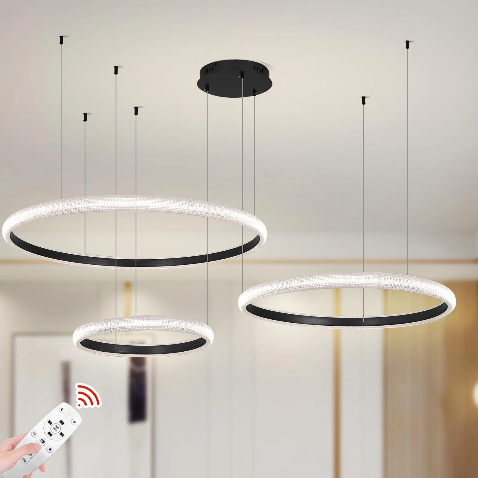 Modern LED Chandelier - 3000K-6000K Dimmable