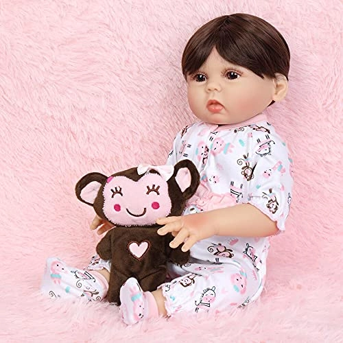 Full Glue Simulation Doll - 18 Inches Silicone Vinyl Baby Monkey Costume