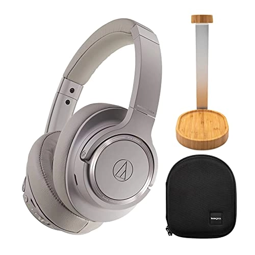 ATH-SR50BT - Wireless Headphone + Wooden Headphone Stand + Protective Headphone Case