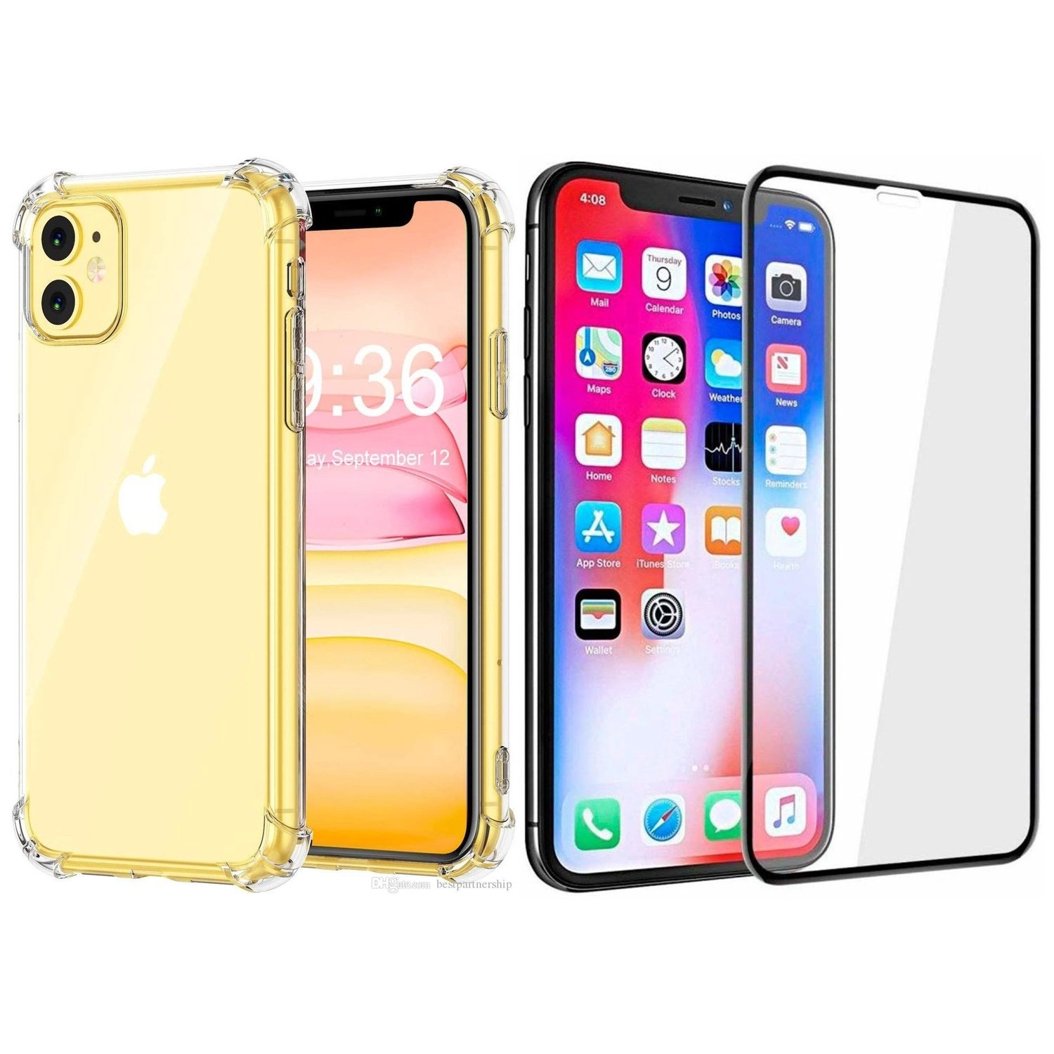 glassology TG Screen Protector - iPhone 11 + Back Clear Case