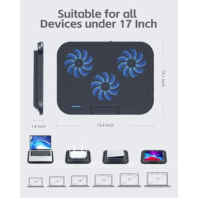 Laptop Cooling Pad - 3 FANS 12-17 INCH