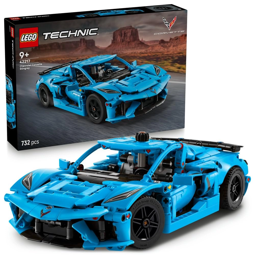Technic Chevrolet Corvette Stingray (42217) - Blue Race Car Moving 8-Cylinder Engine